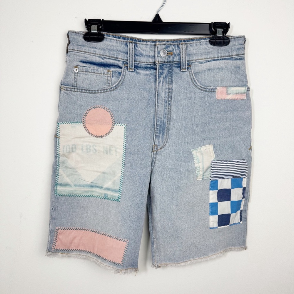 Anthropologie pilcro & the letterpress patchwork Bermuda shorts Size 27